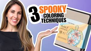 Full I tried SPOOKY Coloring Techniques in a Minimalist Art Book - Jade Summer x Ohuhu Update