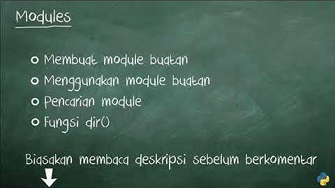 Tutorial Dasar Python 3 - 33 Modules