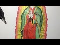 La virgen de Guadalupe dibujo a color. Art Santa Cruz