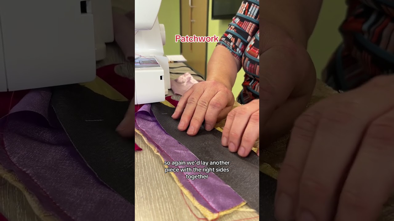 Quickest patchwork technique for strips and squares of old clothes and fabric scraps