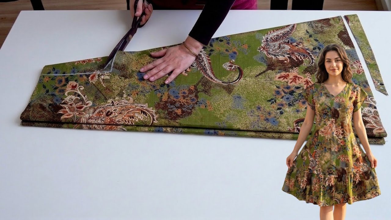 It looks like a million dollars, but costs next to nothing! We're sewing a dress from 1 meter of fab