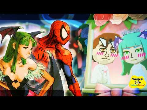 Spider-Man and Morrigan Tomodachi Life Marriage