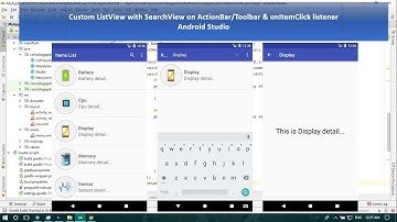 Custom ListView with SearchView on ActionBar/Toolbar & onItemClick listener | Android Studio | Java