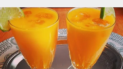 juice ya embe tangawizi na ndimu tamu sana /mango juice