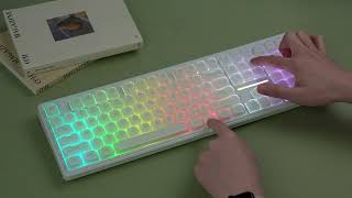 MechLands M108 🌿 soft sage green keyboard, RGB lighting in a pure green office screenshot 1