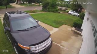 Homeowner video shows rollover crash in neighborhood