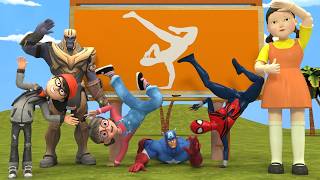 Superheroes vs Squid Game 3D – Jump on the Right Shape Challenge! 💀 One Mistake = Lose screenshot 2