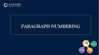 PARAGRAPH NUMBERING