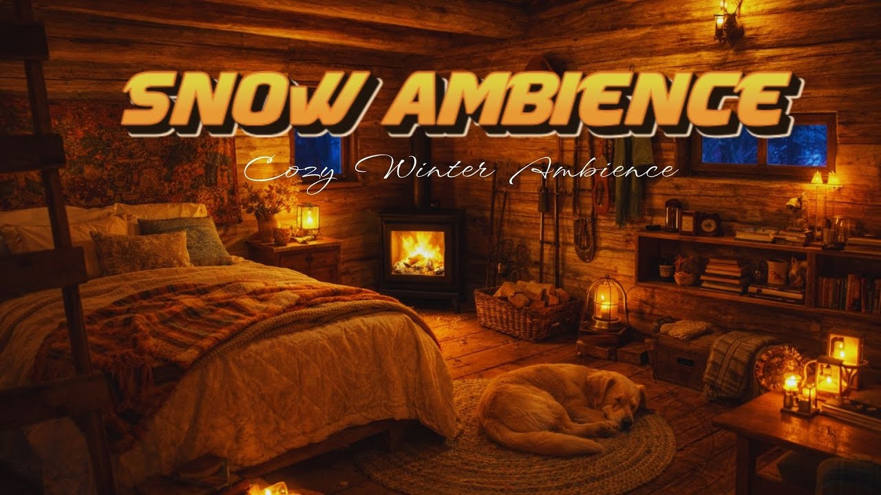 Winter Storm Sleep Sounds ❄️ Windy Blizzard & Cozy Fireplace 🔥