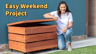 Easy DIY Outdoor Storage Box (using 3 Power Tools) | Anika's DIY Life