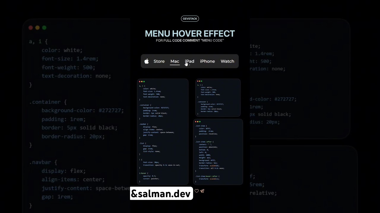 Menu Hover effect animation 
