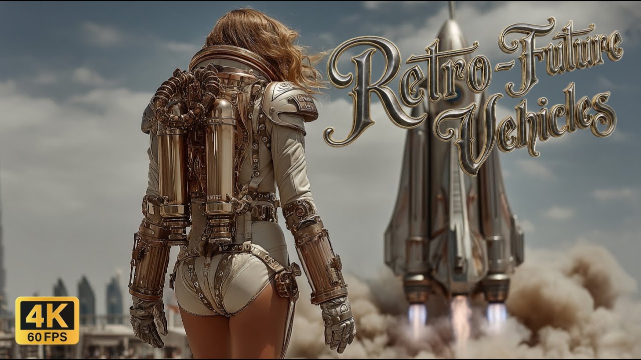 BRASS STREETS OF DUBAI (Part 14 of Series) Retro Future Steampunk Vehicles, AI Art, 4K