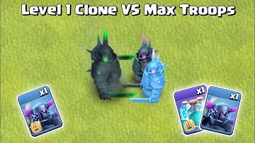 Level 1 Troops + Clone Spell VS Max Level Troops! | Clash of Clans