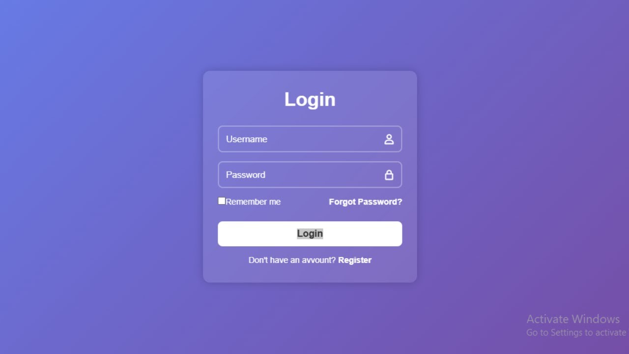 How to Create a Modern Login Form Using HTML & CSS | Responsive Design ...