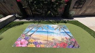 7x5ft Summer Hawaiian Beach Backdrop Tropical Backdrop Palm Leaves Flowers Background Luau Party Dec