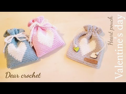 [코바늘 파우치]코바늘 하트파우치:발렌타인데이 시즌 투표 프로젝트(Valentineday crochet heart pouch)