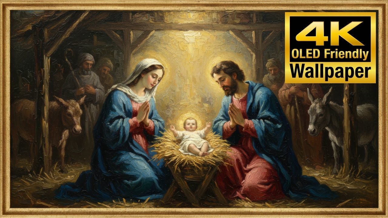 Impasto Nativity Adoration - Art Gallery Wallpapers - Solemn Reflection