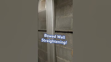 Straightening Bowing Basement Walls with PowerBrace System | Foundation Wall Repair #shorts