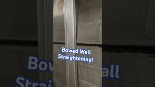 Straightening Bowing Basement Walls with PowerBrace System | Foundation Wall Repair #shorts