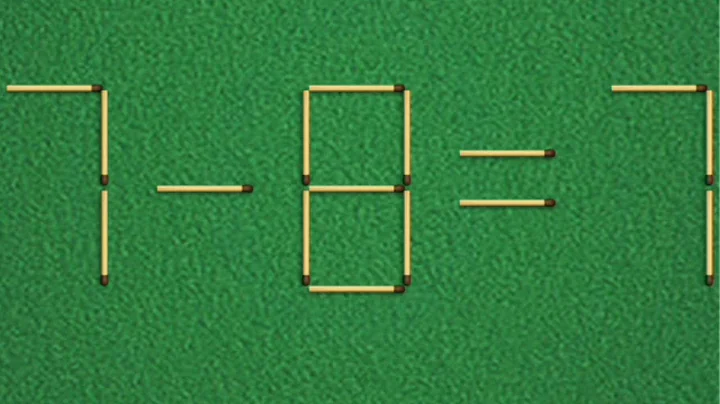 Move only 1 stick to make the equation correct | Matchstick puzzle 7-8=7