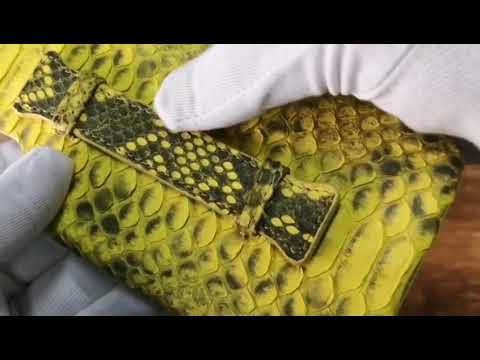 Custom genuine python leather case for iphone x with handle