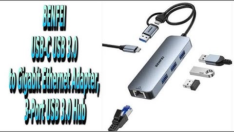 BENFEI USB C USB 3 0 to Gigabit Ethernet Adapter 3 Port USB 3 0 Hub