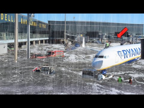 5 Minutes Ago Chaos in Barcelona! Massive Floods Submerge El Prat Airport