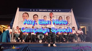 Atty Elen Nieto campaign speech