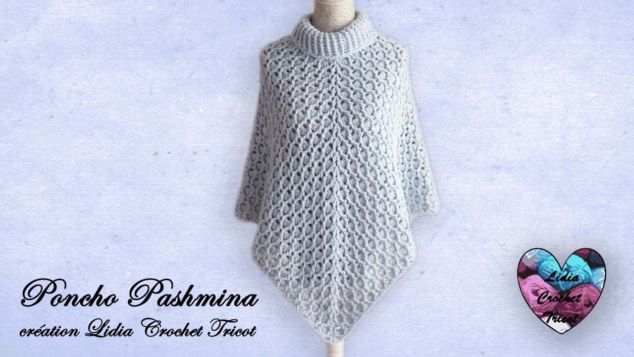 Poncho "Pashmina" Crochet Torsades Toutes Tailles "Lidia Crochet Tricot" -  YouTube