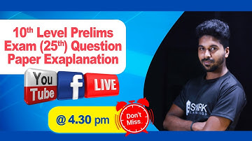 10th Level Prelims Question Paper Explanation Class | Live Class | Spark Learnings |
