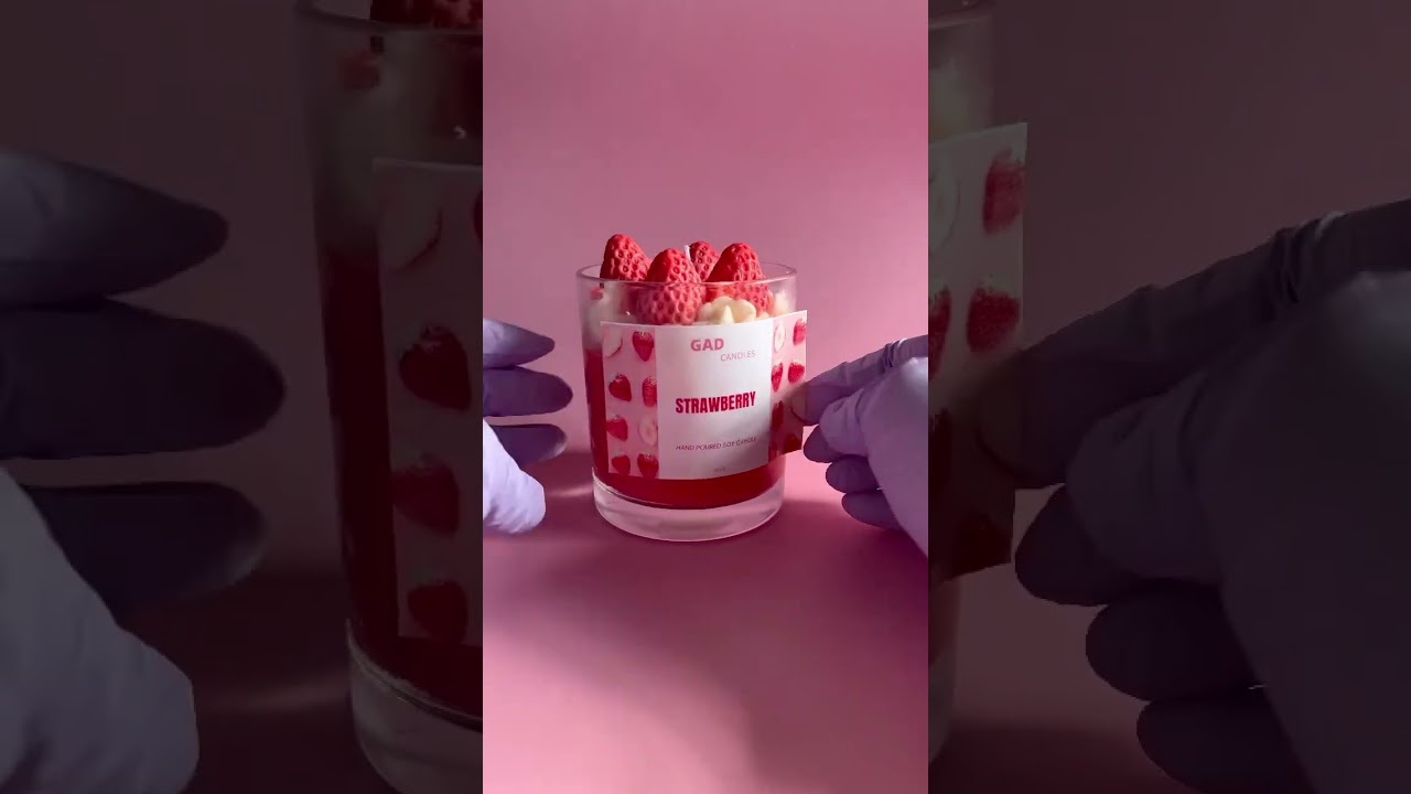 Vela de fresas 🍓 | Vela artesanal de fresas | vela de cera de soja