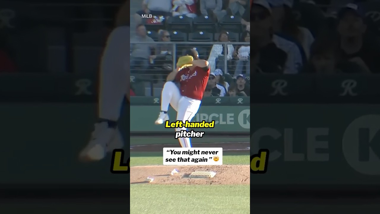 Switched throwing arms mid-play 👀 (🎥: MiLB) #minorleaguebaseball #milb