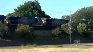 3 NEW GE Tier 4 Engines ROAR Pulling CSX Train