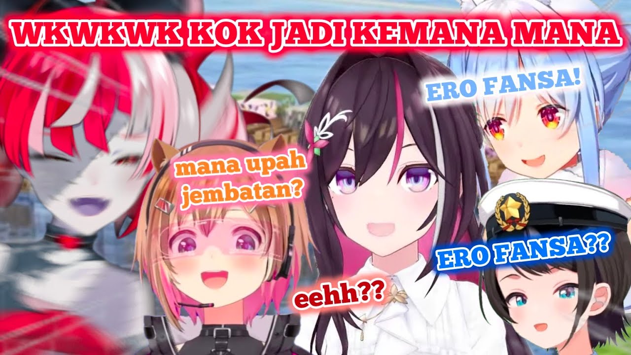 Momen ngakak Perkara 𝘍𝘈𝘕𝘚𝘈, Ollie & Risu yang lagi malak pajak AZKi Tiba² muncul Pekora & Subaru