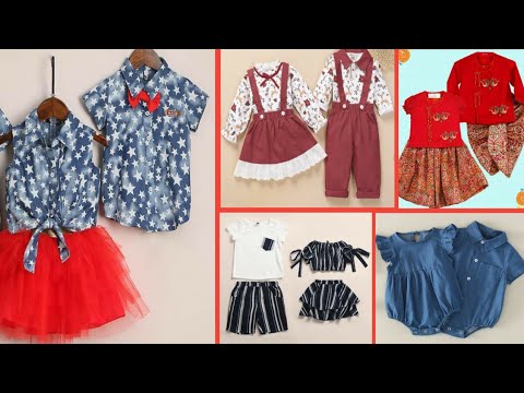 Twins baby dress design/Girl and Boys same matching dress design/