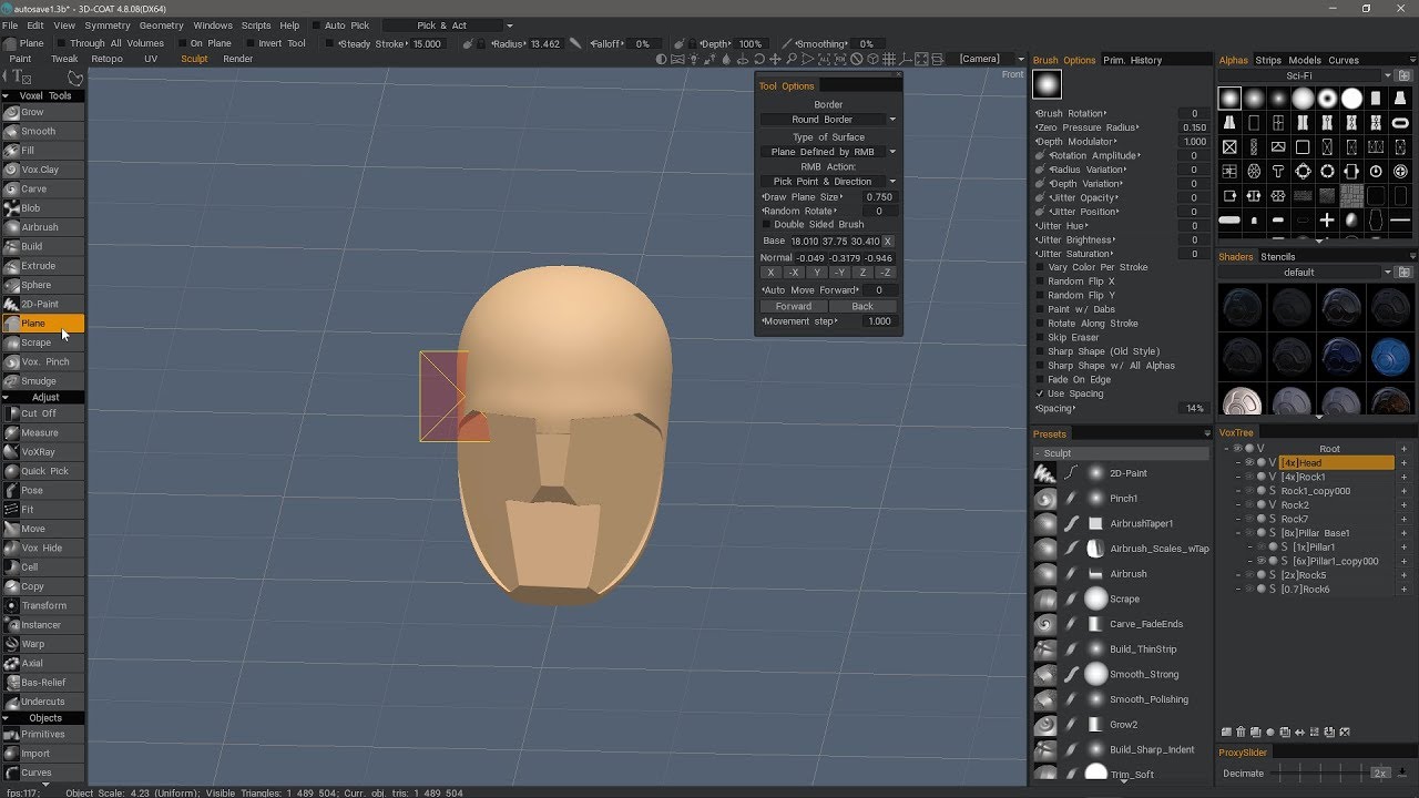 3ds Voxel Brushes: Plane Brush