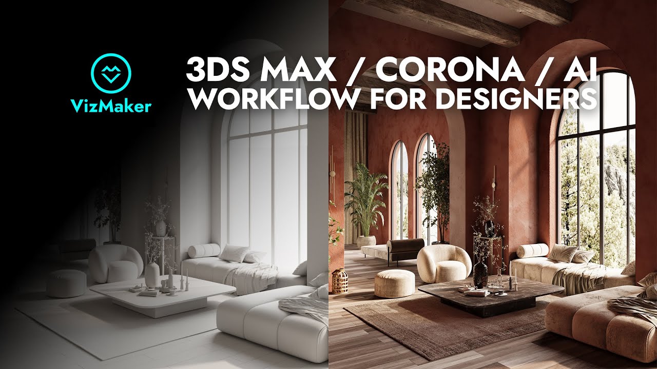 WorkFlow for 3DS & Corona + AI for interior designers