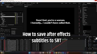 How to save After Effects subtitle to SRT file