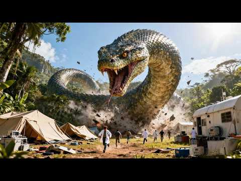 A madman breaks into the giant snake’s territory and gets devoured in a flash.