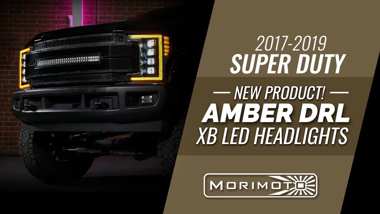 AMBER DRL XB LED Headlights for 2017 - 2019 Ford Super Duty by Morimoto