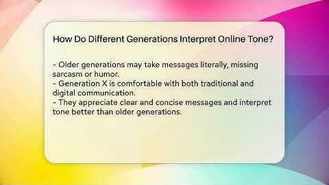 How Do Different Generations Interpret Online Tone? - Everyday-Networking