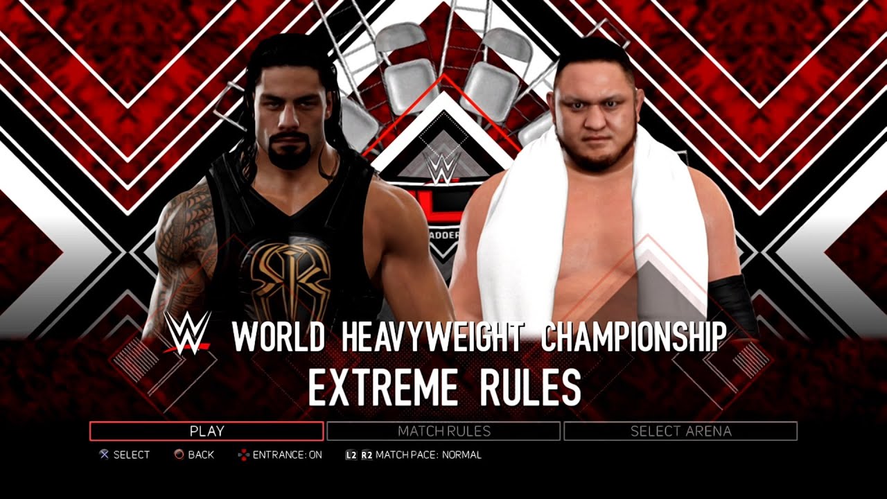 WWE 2K17 PS3 - Roman Reigns VS Samoa Joe [2K][mClassic]