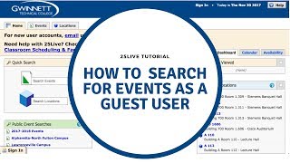 25Live Tutorial: How to Search for Events as a Guest User [CC]
