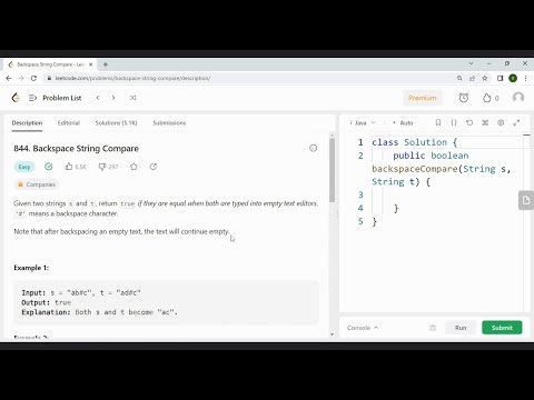Backspace String Compare||LeetCode 844