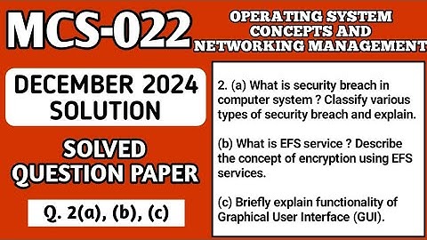 P3- 2(a), (b), (c) | MCS 022 Dec 2024 Solution | MCS22 Solved Question Paper | Mcs22 Important Ques