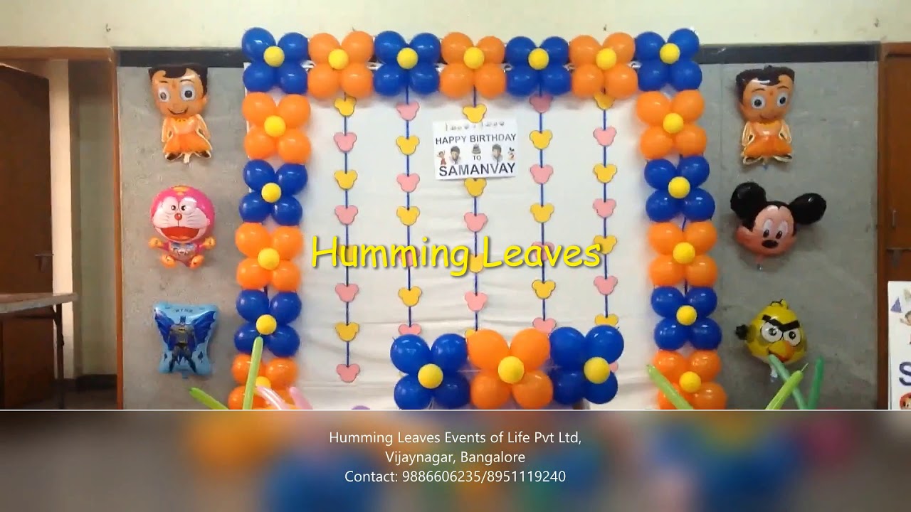 Birthday Party Decoration By Humming Leaves Events Bangalore