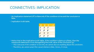 Algorithms Module 2 Logic and Proof Part 3 (Logical connectives)