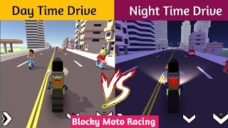 🏍️ Night Time Vs Day Time Drive in Blocky Moto Racing - Bike Android Gameplay screenshot 3