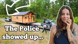 TINY CABIN delivery to our HOMESTEAD! | Our offgrid Tennessee cabin arrives!