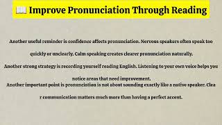 📖 Improve Pronunciation Through Reading English Pronunciation Practice for Beginners 🔥